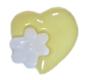Preview: Boutons pour enfants en forme de coeur en plastique de couleur jaune clair 15 mm 0,59 inch